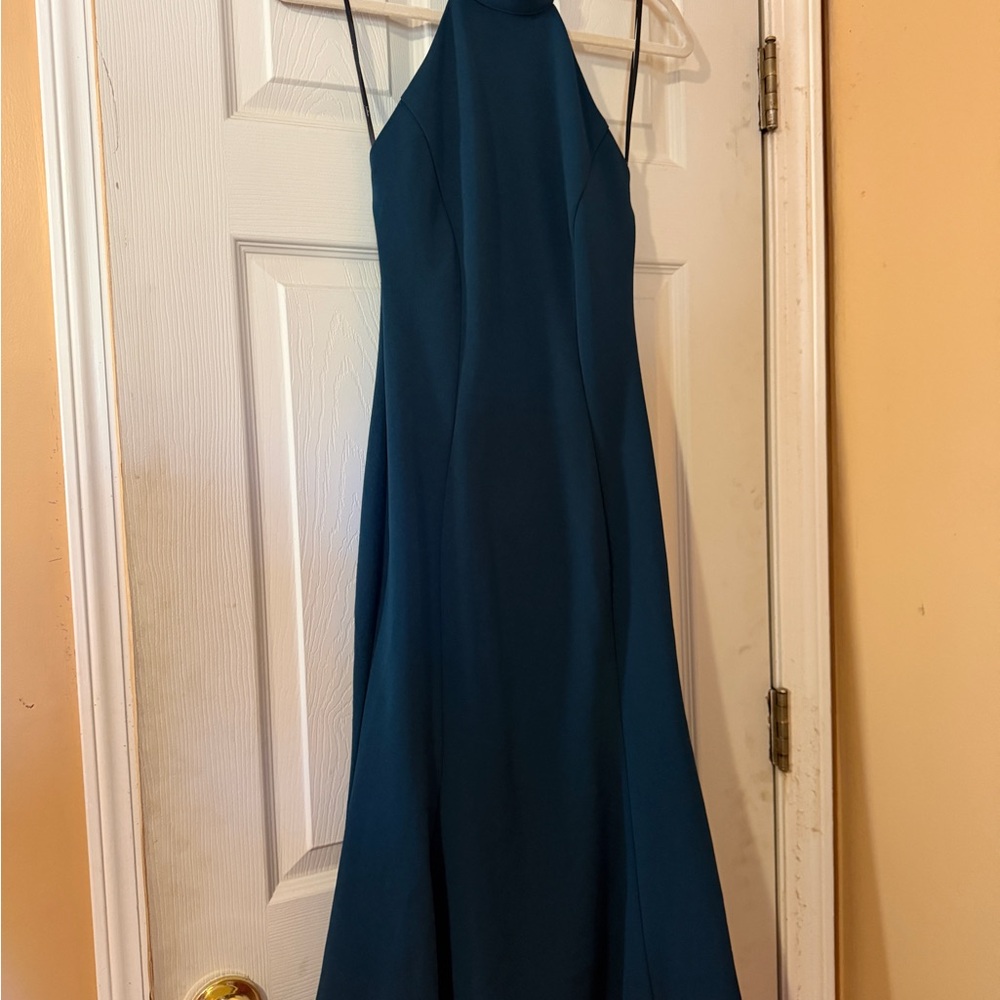 Lulu's Teal Halter Maxi Dress